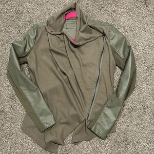 Army leather and cotton jacket